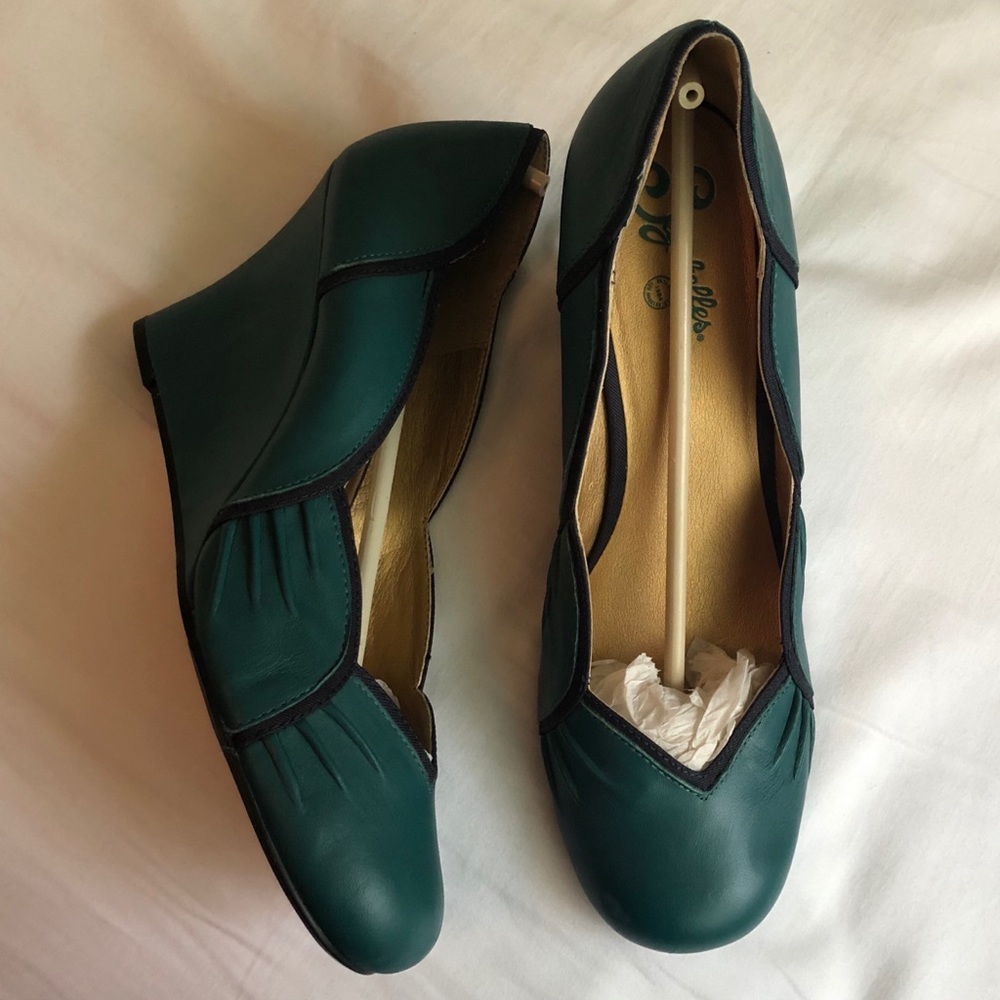 Dark teal Seychelles 3” wedge sz 10